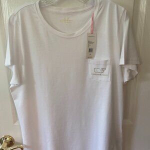 Vineyard Vines White Graphic Pocket Tee